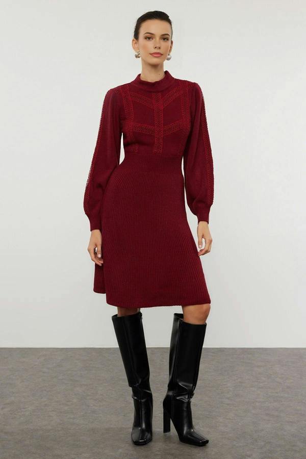 WOVCOR Mini Knit Lace Dress