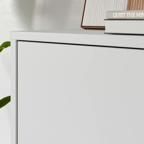 Furniture To Go Alice Springs Tall Shoe Cabinet with 6 Doors Push-to-Open in Light Grey