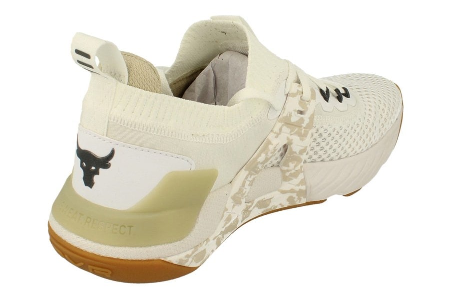 Under Armour Project Rock 4 Camo Mens Trainers 3025143  103 - White 103 - Photo 2