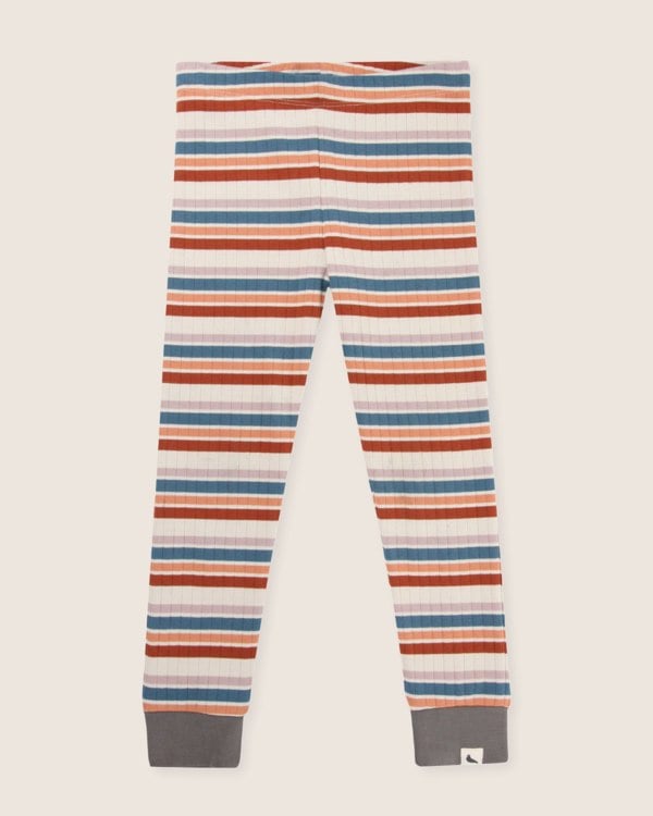 organic cotton Multicolour Retro Stripe Print Leggings - Image 2
