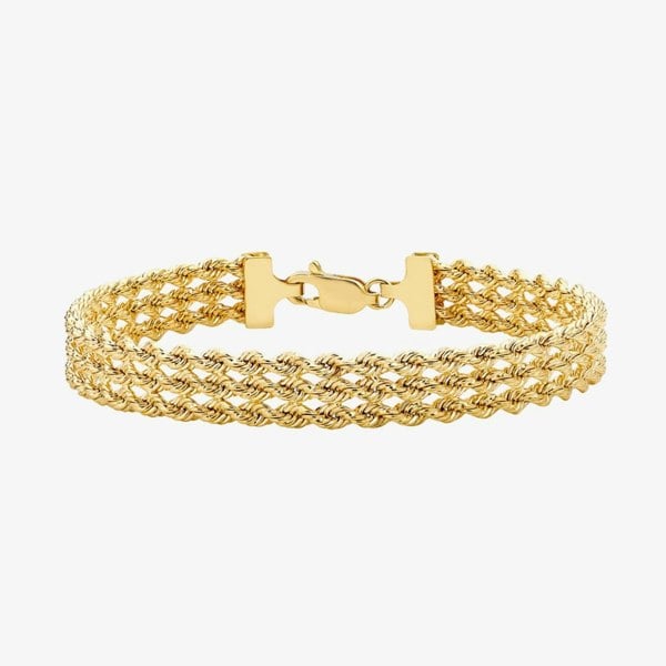 T. H. Baker 9ct Yellow Gold Three Row Rope Bracelet 1.22.0201