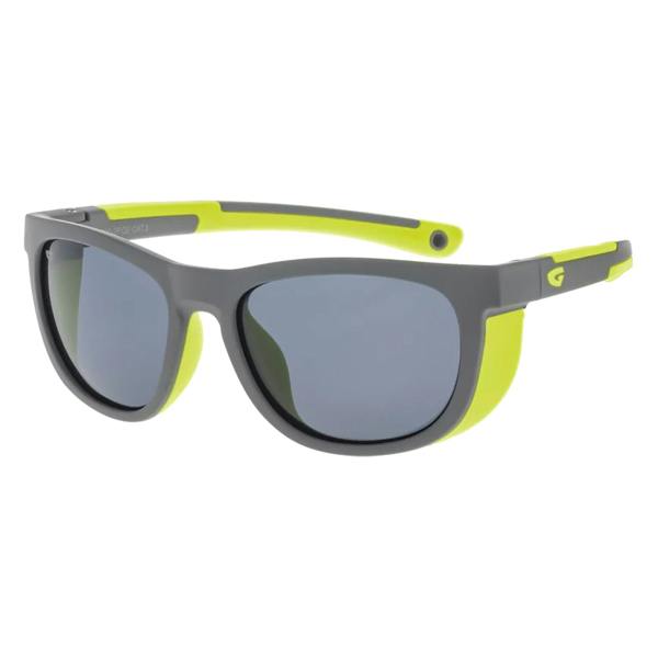 GOG Eyewear Kids’ Eden Polarised UV400 Outdoor Sunglasses with Flexible TPEE Durable Frame - One Size - Matt Grey / Neon Yellow