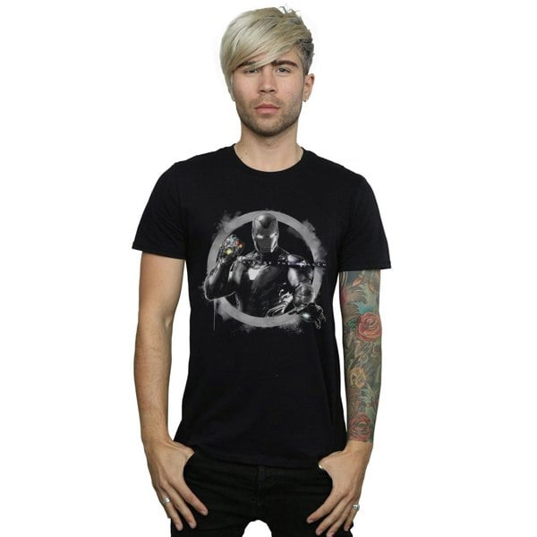 Marvel Mens Avengers Endgame Iron Man Nano Gauntlet T-Shirt - Black