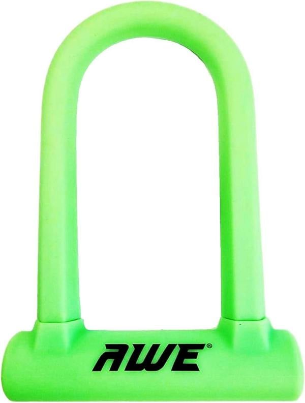 Awe Silicone Hardened Steel 130mm x 210mm Bike/Bicycle Shackle U Lock with Keys
