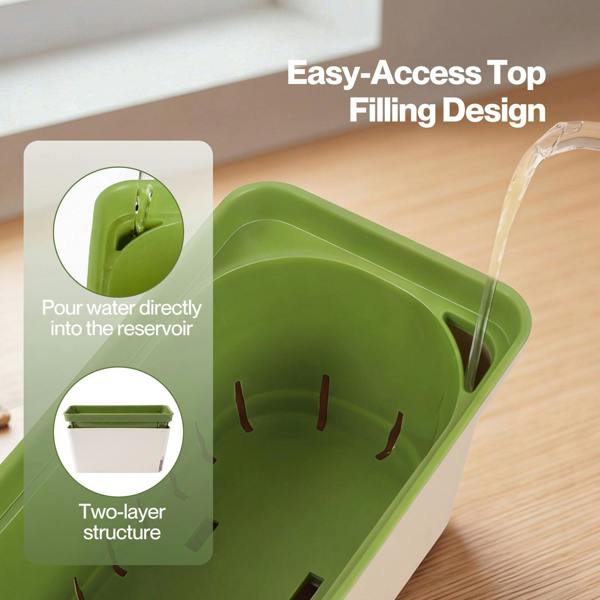 TOQUE 3PCS Self Watering Plant Pots Indoor Herb Planters with Water Level Window