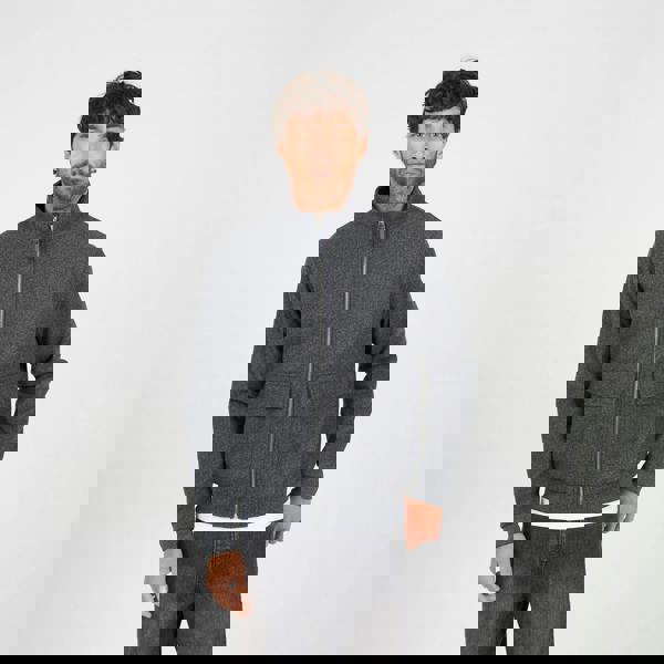 Brave Soul Grey Faux Wool Funnel Neck Bomber Style Jacket - Grey Image 1