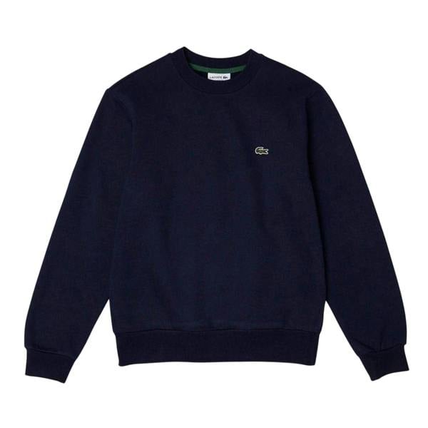 Lacoste Mens Embroidered Logo Fleece Crew Neck Sweatshirt - Navy - 