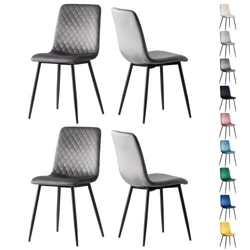 Set of 4 Velvet Fabric Dining chairs Lexi
