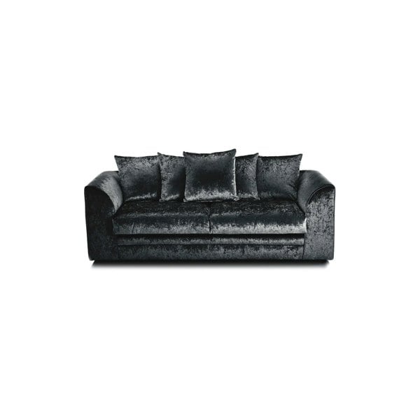 Dylan Crushed Velvet 3+2 Seater Fabric Sofa in Black