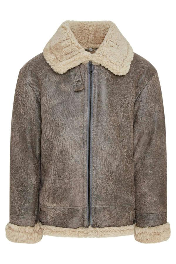 Infinity Leather Mens B3 WW2 Sheepskin Leather Flying Aviator Jacket-Houston