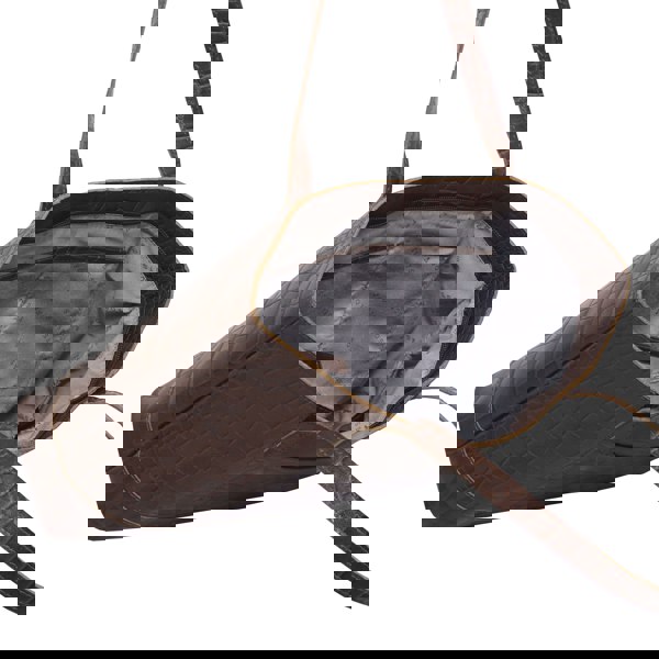 Assots London 'HELENE' Brown Croc Designer Leather Grab Bag