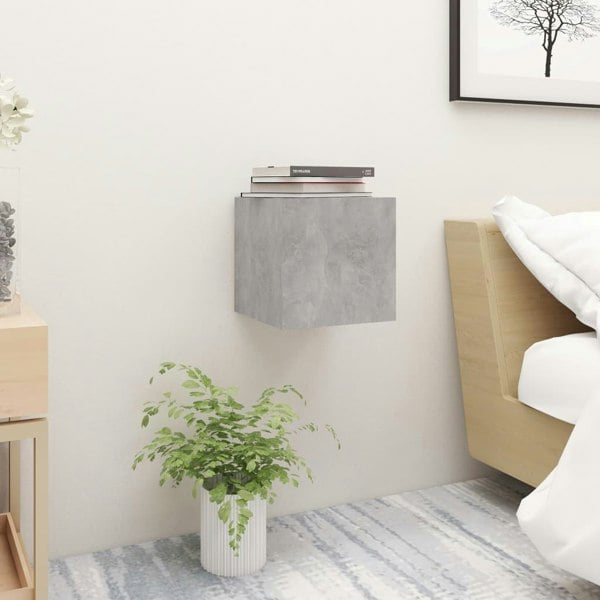 Berkfield Bedside Cabinet Concrete Grey 30.5x30x30 cm Engineered Wood