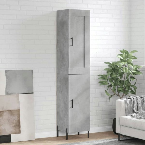 Berkfield Highboard Concrete Grey 34.5x34x180 cm Engineered Wood