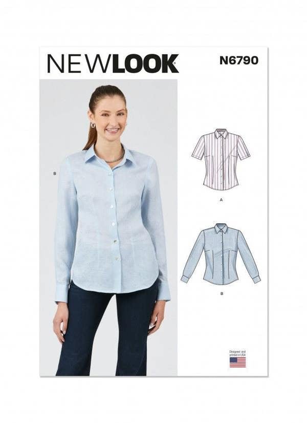 New Look Sewing Pattern 6790, Tops, Shirts for Women, A (6-8-10-12-14-16-18) - Intermediate
