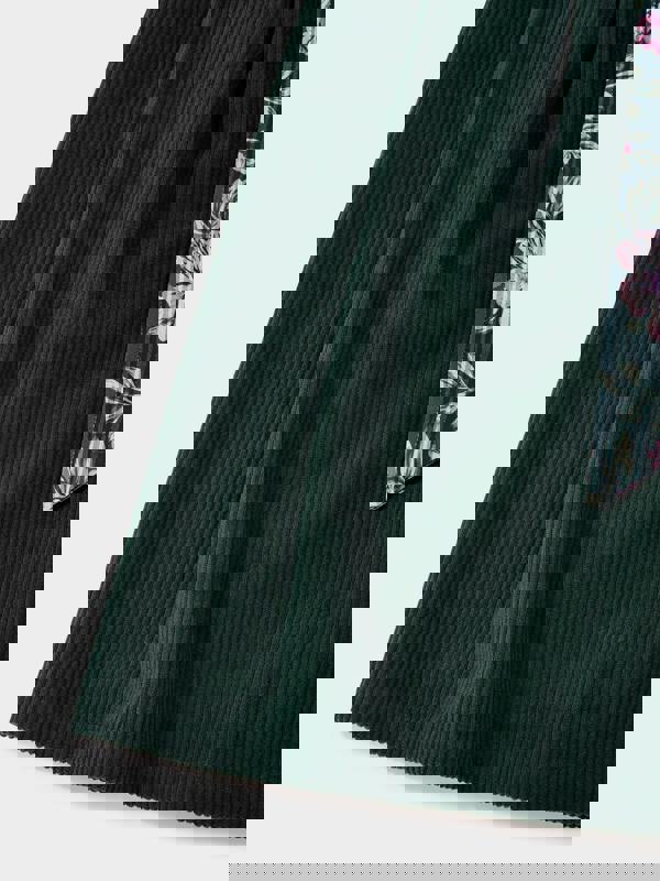 GWD Jade Green Corduroy Culottes with Floral Belt