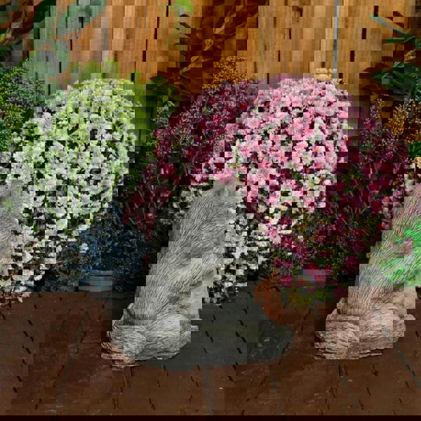 Cat with a Big Heart Stone Cast Garden Cat Ornament