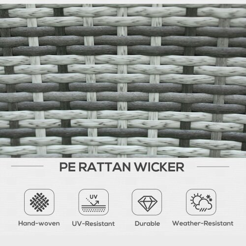 Wyld Haus Zila 6 Seater Rattan Grey Outdoor Dining Set With Cushioned Armchairs And Glass Table