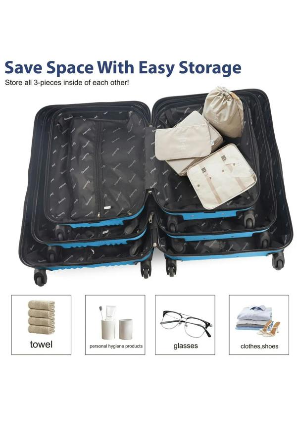 Groundlevel XL Delta Hard Shell 3 Piece Luggage Set
