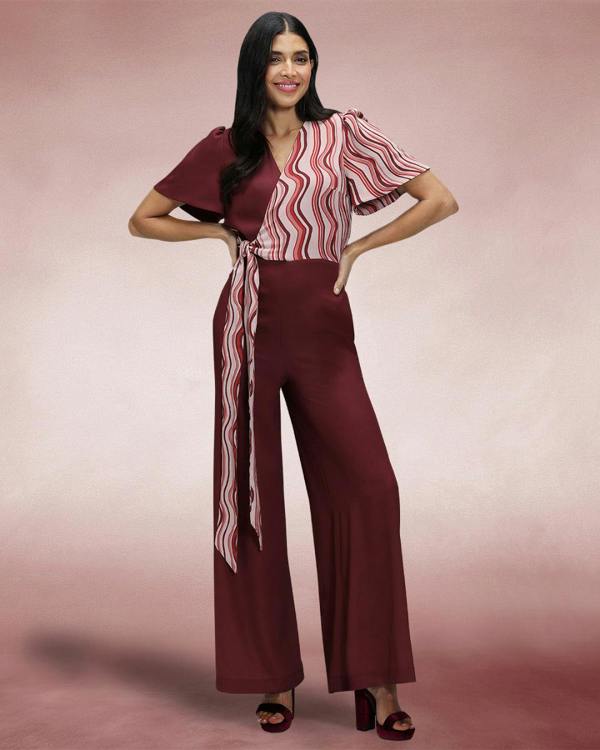 HotSquash Overwrap Print Jumpsuit