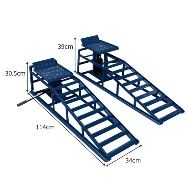 T-mech Hydraulic Car Ramps - 3 Tonne