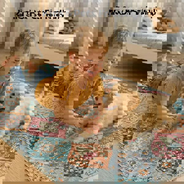 Marlow Floor Area Rug Runner for Living Room Bedroom Washable Non Slip 80x150cm