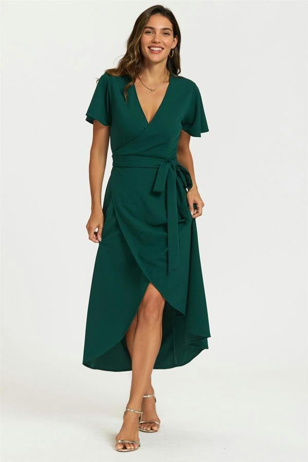 FS Collection Wrap Maxi Dress In Green