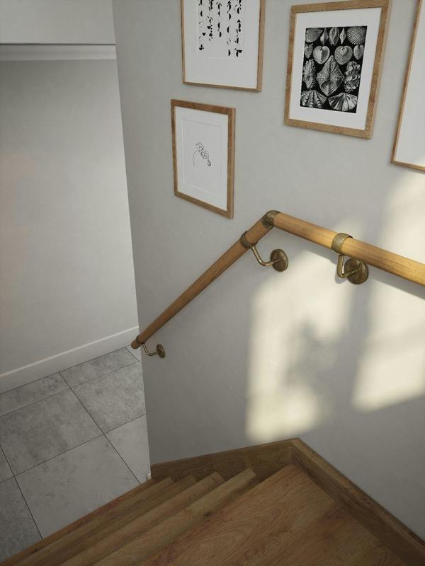 Handrails Direct Packwood Light Oak Half Turn Handrail