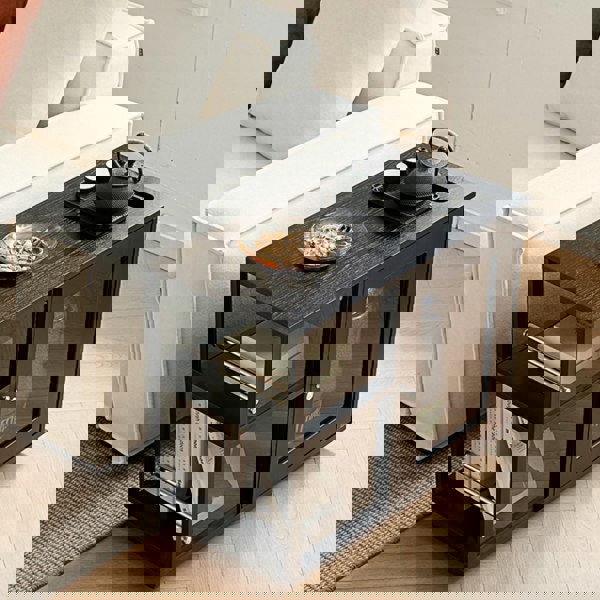 Aglaea Side Table With Storage, Black-Weilai Concept-Weilai Concept