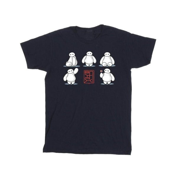 Disney Mens Big Hero 6 Baymax Many Poses T-Shirt - Navy Blue