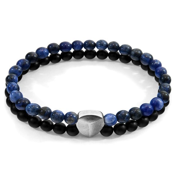 Anchor & Crew Blue Sodalite Iguazu Silver and Stone Bracelet