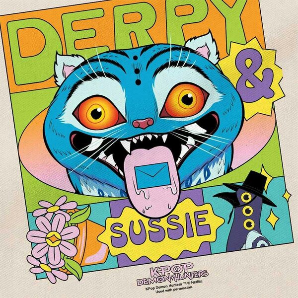 K-Pop Demon Hunters Summer Festival Poster Derpy & Sussie Reusable Tote Bag - Natural