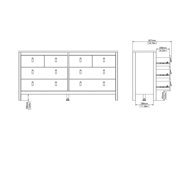 Wyld Haus Wildberry Cashmere Wooden Double Dresser 8 Drawers