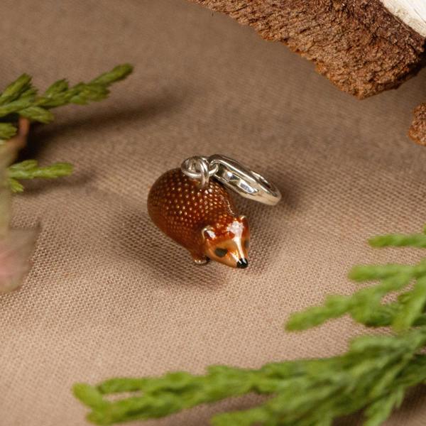 Mylee London Hedgehog Charm - Enamelled Sterling Silver