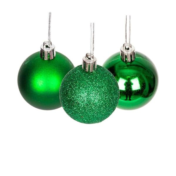 Shatchi 5cm Shatterproof Dark Green Christmas Bauble Set, 9 or 18 Piece Festive Tree Decorations
