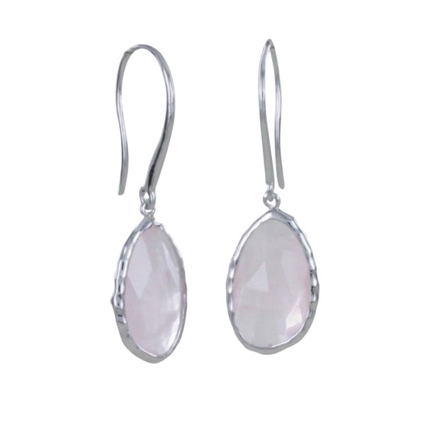 Sterling Silver Rose Quartz Gem Earrings - Reeves & Reeves