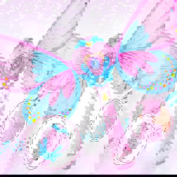 deAO Toys Musical Light Up Butterfly Fairy Stick Bubble Machine Toy