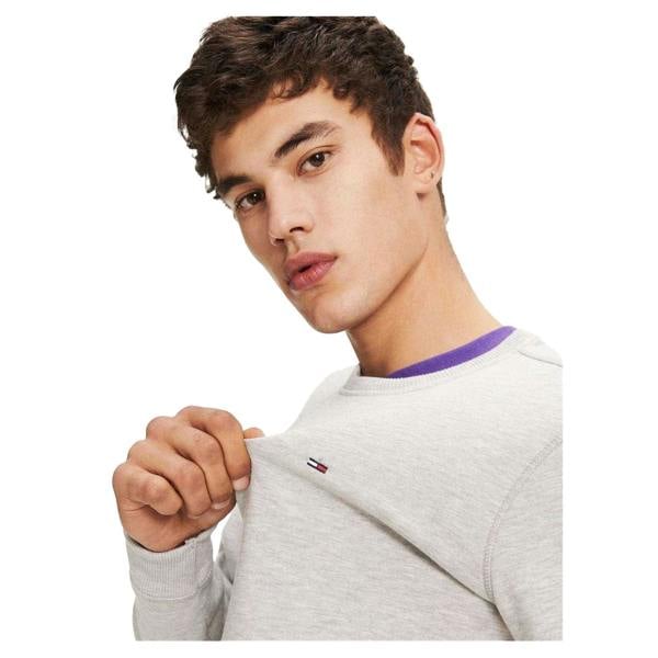 Tommy Jeans Mens Fleece Lined Sweatshirt - Grey Heather - 