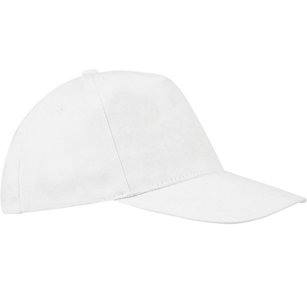 SOLS Unisex Buzz 5 Panel Baseball Cap - White