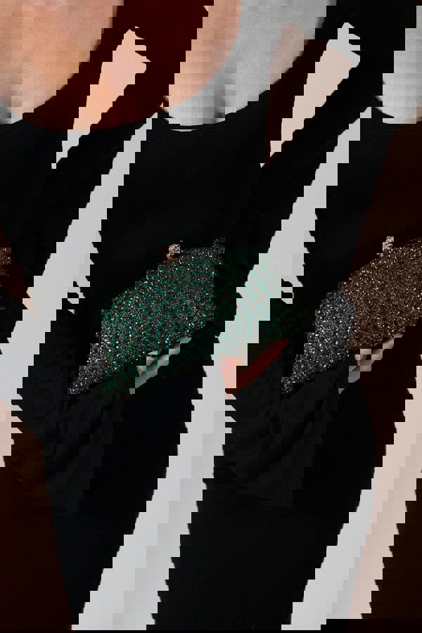 SVNX Embellished Clutch Bag In Green