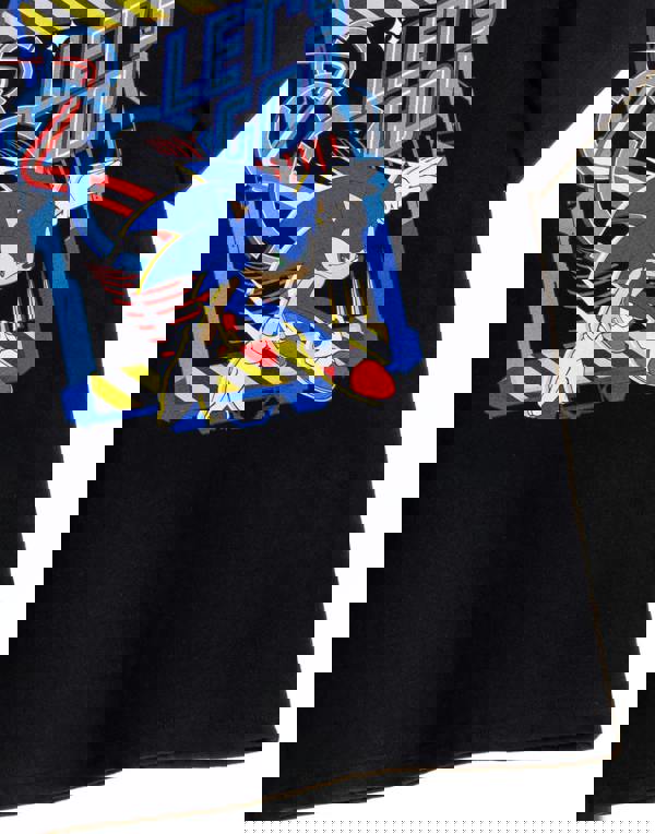 Sonic the Hedgehog Boys Black Let'S Go Short Sleeved T-Shirt