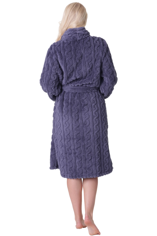 Camille Supersoft Luxury Fleece Jaquard Bathrobe