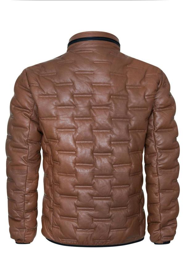 Infinity Leather Men's Puffer Quilted Bomber Leather Jacket - Recife
