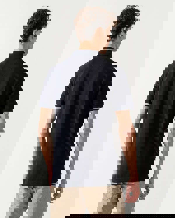 BOSS Green Paddy Mens Cotton-Piqué Polo Shirt with Contrast Logo - Navy 411