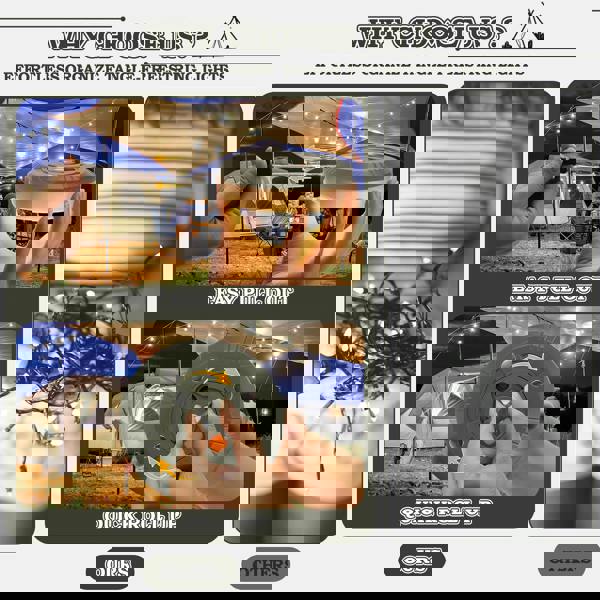 deAO Toys Outdoor LED Light Camping light 20m USB Rechargeable 2-in-1 Light Strip with 2600mAh Battery 5 Lighting Modes Indoor Outdoor Use