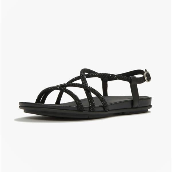 FitFlop FitFlop GRACIE CRYSTAL Womens Cross Strap Sandals All Black