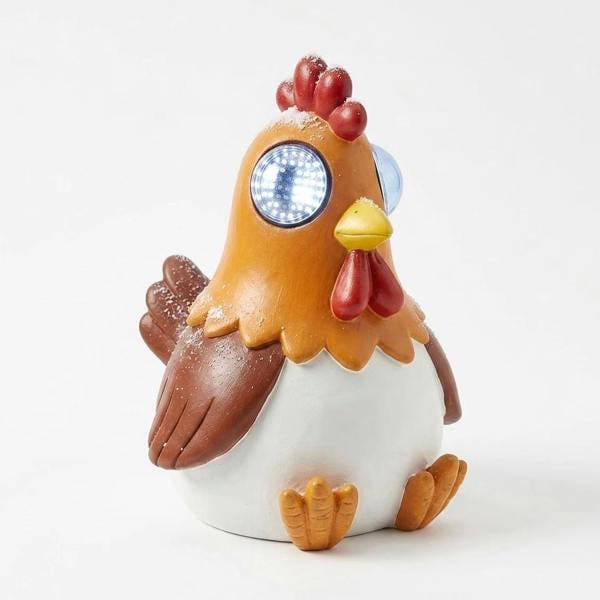 1 x Blinking Solar Cockerel Garden Statue Animated LED Rooster Ornament