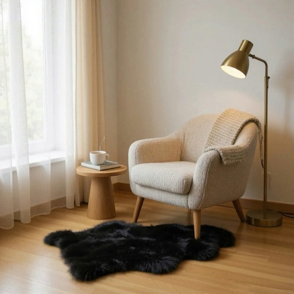 Infinity Leather Genuine Sheepskin Real Natural Wool Area Rug