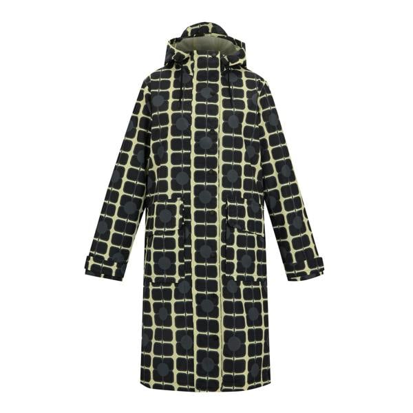 Regatta Womens/Ladies Orla Kiely Poppy Long Length Waterproof Jacket - Monochrome