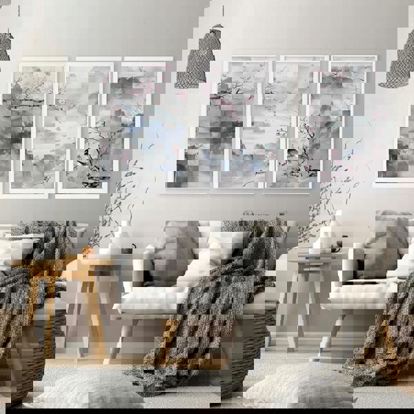 Wall Art Living Room Large | Set of 3 Chinoiserie Wall art Prints