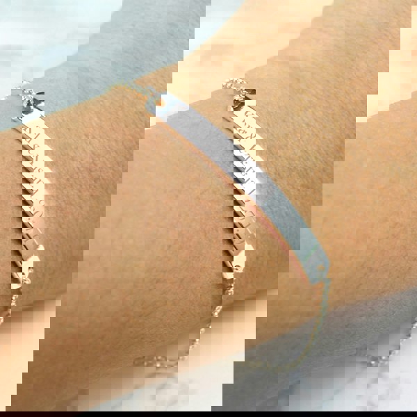 Personalised Memento Company Personalised Silver Tone Bar Bracelet